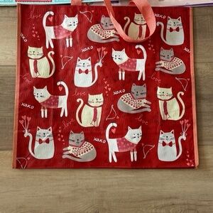 Cat love reusable tote bag
